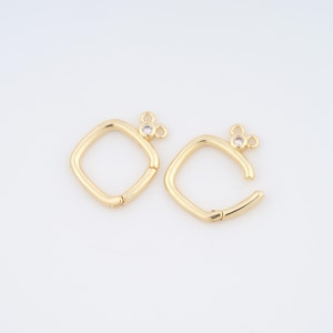 18K Gold Filled Push Door Clasp,Square Clasp for DIY Jewelry Making Supply