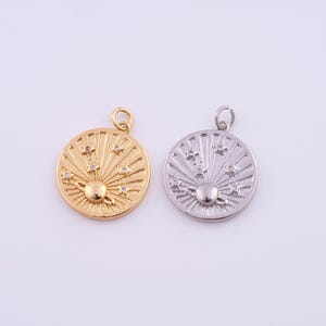 18K Gold Filled Saturn Charms,Micropavé CZ Star Pendant for DIY Jewelry Making Supply