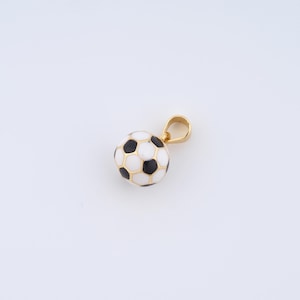 18K Gold Filled Enamel Football Charms,Football Pendant for DIY Jewelry Making Supply