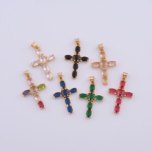 18K Gold gefüllte Kreuz Charms, Micropavé CZ Christian Anhänger für DIY Schmuckherstellung Versorgung