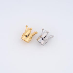 18K Gold Filled Crown Beads,Large Hole Beads for DIY Jewelry Making Supply