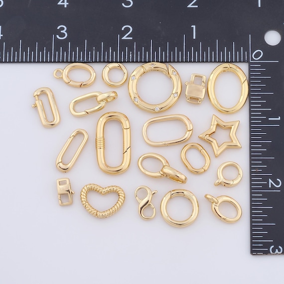 18K Gold Filled Snap Clasp,heart Clasp for DIY Jewelry Making