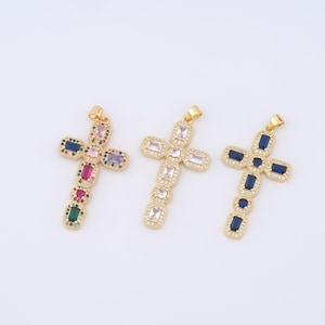 18K Gold gefüllte Kreuz Charms, Micropavé CZ Christian Anhänger für DIY Schmuckherstellung Versorgung