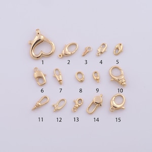 18K Gold Filled Lobster Clasp,Heart Clasp for DIY Jewelry Making Supply