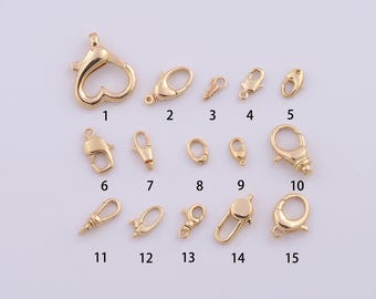 18K Gold Filled Lobster Clasp,Heart Clasp for DIY Jewelry Making Supply