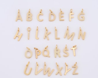 18K Gold Filled 26 Letter Charms,Initial Pendant for DIY Jewelry Making Supply
