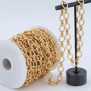 3.28 FT 18K Gold Filled Figure 8 Chains,Semi-Finished Chains for DIY Jewelry Making Supply
