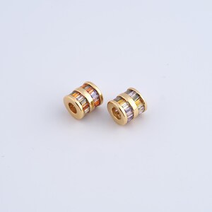 18K Gold Filled Tube Beads,Round Beads for DIY Jewelry Making Supply