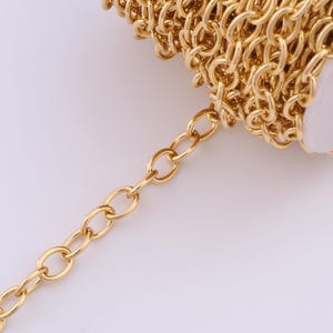 3.28 FT 18K Gold Filled Cable Chains,Semi-Finished Chains for DIY Jewelry Making Supply