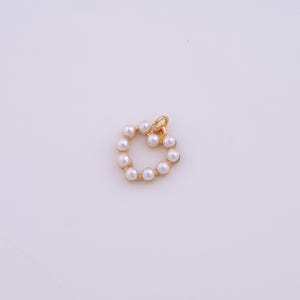 18K Gold Filled Heart Charms,Pearl Heart Pendant for DIY Jewelry Making Supply