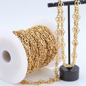 3.28 FT 18K Gold Filled Figure 8 Chains,Semi-Finished Chains for DIY Jewelry Making Supply
