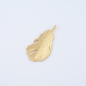 18K Gold Filled Feather Charms,Feather Pendant for DIY Jewelry Making Supply