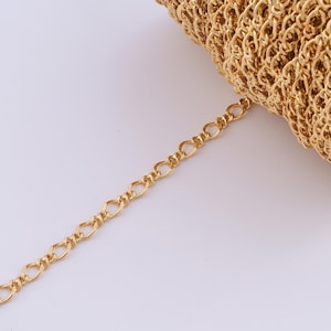3.28 FT 18K Gold Filled Figure 8 Chains,Semi-Finished Chains for DIY Jewelry Making Supply