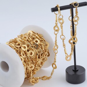 3.28 FT 18K Gold Filled Figure 8 Chains,Semi-Finished Chains for DIY Jewelry Making Supply