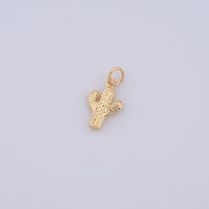 18K Gold Filled Cactus Charms,Cactus Pendant for DIY Jewelry Making Supply