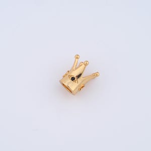18K Gold Filled Crown Beads,Large Hole Beads for DIY Jewelry Making Supply
