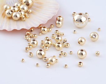 14K Gold Filled Round Beads,Ball Beads for DIY Jewelry Making Supply