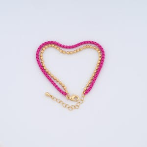 18K Gold Filled Box Bracelet,Beads Bracelet,Gift for Her