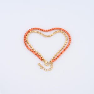 18K Gold Filled Box Bracelet,Beads Bracelet,Gift for Her