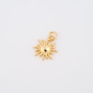 18K Gold Filled Sun Charms,Sunburst Pendant for DIY Jewelry Making Supply