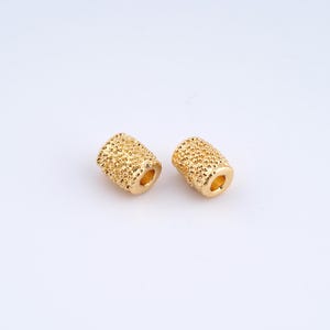 10 pcs 18K Gold Filled Tube Beads,Wide Beads for DIY Jewelry Making Supply