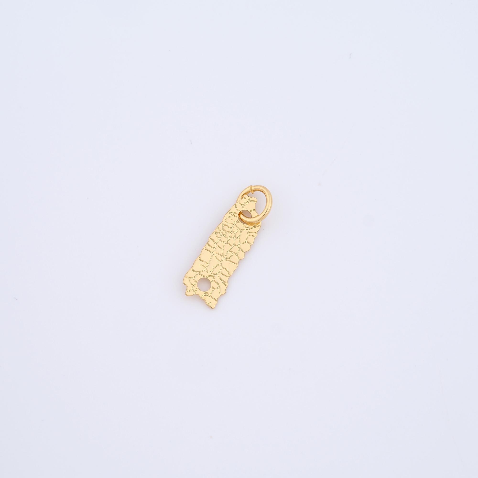 18K Gold Filled Puerto Rico Map  Charms,Map Pendant for DIY Jewelry Making Supply
