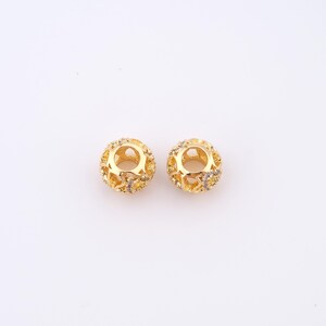 18K Gold Filled Ball Beads,Large Hole Beads for DIY Jewelry Making Supply
