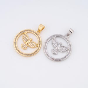 18K Gold Filled Bald Eagle Charms,Micropavé CZ Bald Eagle Pendant for DIY Jewelry Making Supply