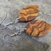 Earrings olive wood leaf leaves wooden  light weight earhangers alentejoazul natural jewelry vegan handmade portuguese jewelry boho hippy