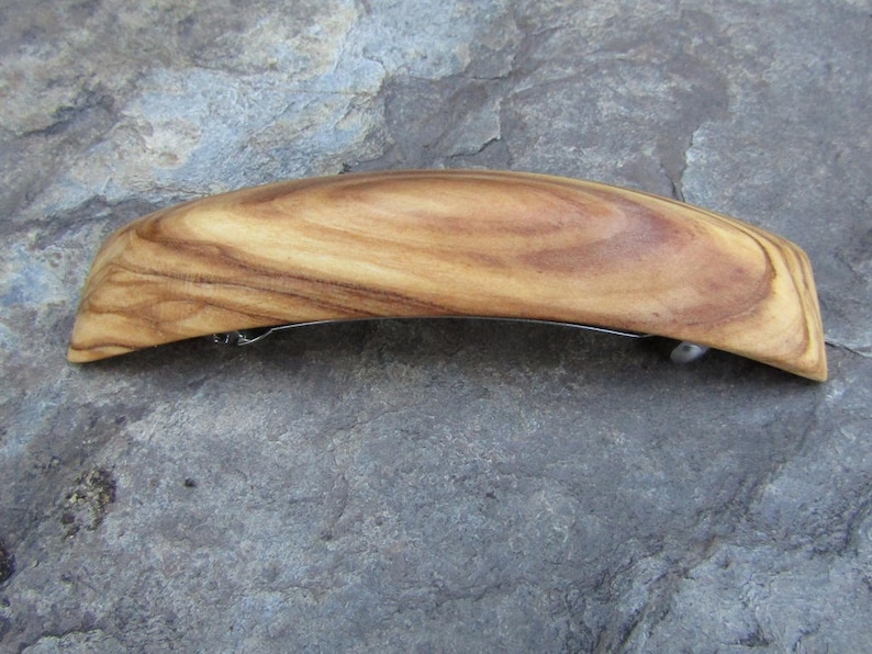 Barrette bois d'olivier pince à cheveux bois alentejoazul natural portugal artisan barrette française image 4