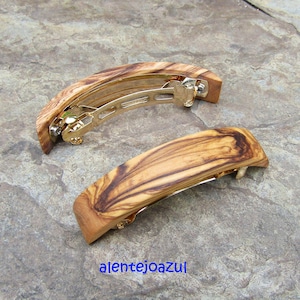 Pinza pequeña de madera de olivo para el pelo, pasador para cola de caballo, CABELLO FINO, pinza para trenza, pinza, accesorio para el pelo, Alentejoazul, Portugal, hecho a mano