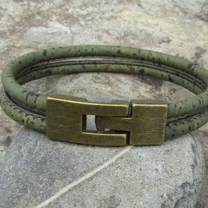 Bracelet liège brun foncé bronze végétalien vegan liège bijoux bois homme bracelet alentejoazul naturel marié portugal hippy image 5