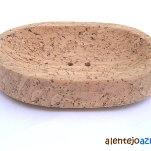 Soap dish Cork Soap tray oval Natural cork bathroom Soap dispenser alentejoazul natural sustainable handmade natural product portugal soap image 3