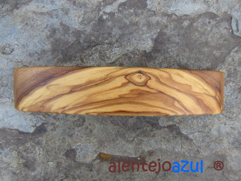 Barrette olive wood extra large hair clip hair slide wooden alentejoazul rectangular vegan handmade portugal french barrette thick hair image 7