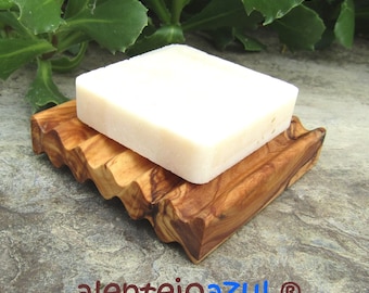 soap dish olive wood grooved square soap tray wooden corrugated handmade soap ribbed bathroom nature alentejoazul portugal sustainable