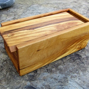 caja madera de olivo rectangular tapa deslizante caja madera alentejoazul escritorio oficina, regalo hombres, portugal boda natural imagen 4