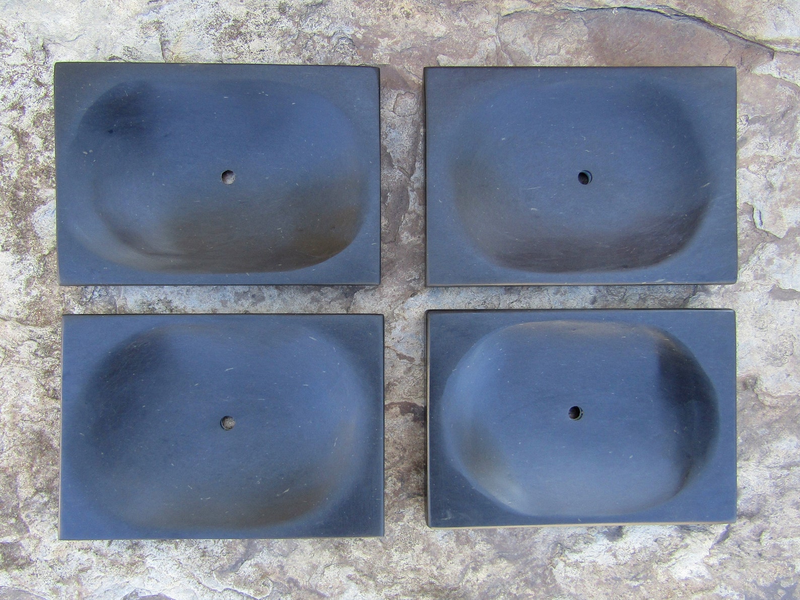 Soap Dish Black Slate Rectangular Soap Tray Square Dark Grey Etsy