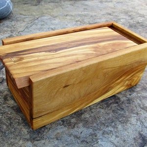 caja madera de olivo rectangular tapa deslizante caja madera alentejoazul escritorio oficina, regalo hombres, portugal boda natural imagen 6