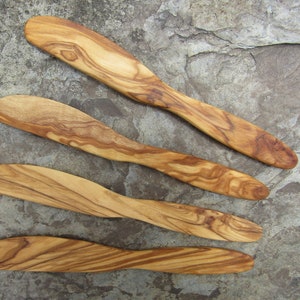 4 Butter Knifes olive wood spreader children's knife alentejoazul wooden knife breakfast kitchen gourmet vegan cutlery olive tree portugal image 8