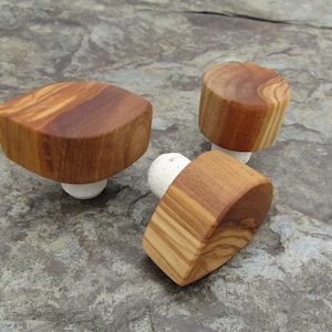 3 Tapones madera de olivo corcho tapón botella vino aletejoazul portugal regalo hombre boda amantes del vino gourmet imagen 2