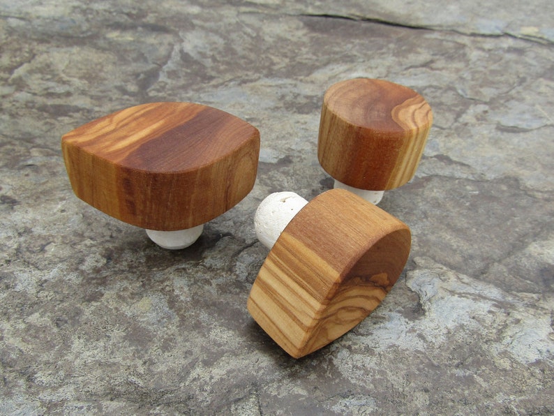 3 Tapones madera de olivo corcho tapón botella vino aletejoazul portugal regalo hombre boda amantes del vino gourmet imagen 2