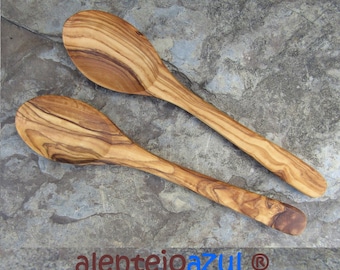 2 spoons olive wood  tablespoon soup child  spoon alentejoazul organic portugal larp small spoon wooden cutlery  woodwork olive tree gourmet