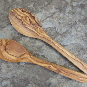 2 cucharas madera de olivo cuchara sopa alentejoazul orgánico portugal larp media cuchara madera cubiertos carpintería olivo gourmet imagen 2