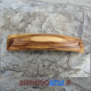 Barrette bois d'olivier pince à cheveux bois alentejoazul natural portugal artisan barrette française pour les cheveux épais rectangulaire image 3