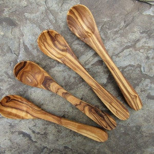 4 spoons olive wood baby child tea spoon coffee alentejoazul organic portugal larp small spoon wooden woodwork olive tree gourmet image 2