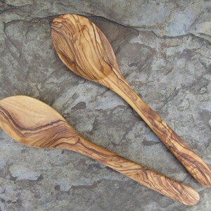 2 cucharas madera de olivo cuchara sopa alentejoazul orgánico portugal larp media cuchara madera cubiertos carpintería olivo gourmet imagen 4