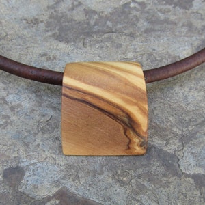 Necklace olive wood cork cord magnetic dark brown pendant stainless steel wooden cork jewelry vegan alentejoazul necklace men gift father image 8