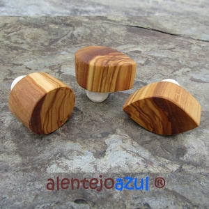 set 3 Cork stoppers olive wood bottle caps wine bottle wooden wine lovers alentejoazul portugal alentejo red wine gourmet natural olive image 1