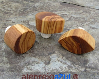 set 3 Cork stoppers olive wood  bottle caps wine bottle wooden wine lovers alentejoazul portugal alentejo red wine gourmet natural olive