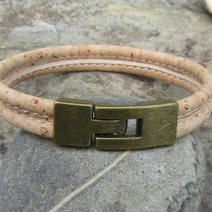 Bracelet liège brun foncé bronze végétalien vegan liège bijoux bois homme bracelet alentejoazul naturel marié portugal hippy image 4